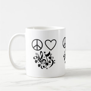 Mug Paix Amour Harmonie Cœur Rouge Notes De Musique No