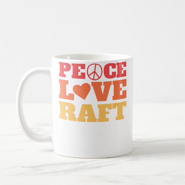 Mug Paix Amour Radeau - Descente de rivière (Gauche)