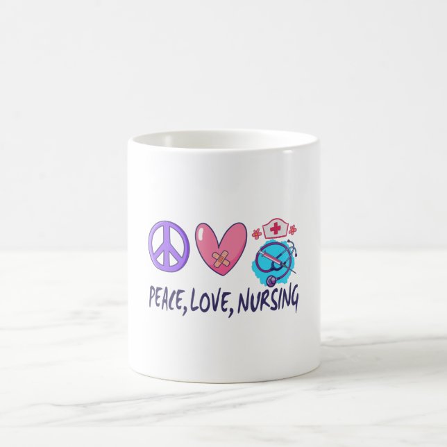 Mug Paix Amour Soins infirmiers (Centre)
