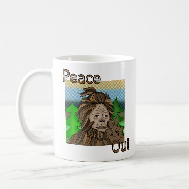 Mug Paix dehors | Bigfoot Sasquatch Pop Art (Gauche)