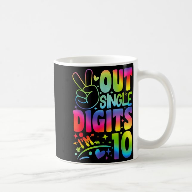 Mug Paix dehors simples chiffres Im 10 chiffres Tie Dy (Droite)