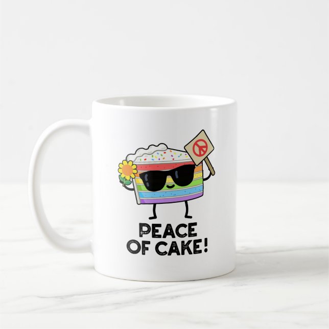 Mug Paix Du Gâteau Amusant Pun De Nourriture (Gauche)