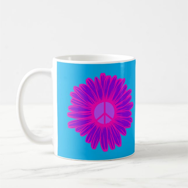 Mug Paix en rose et violet Marguerite (Gauche)