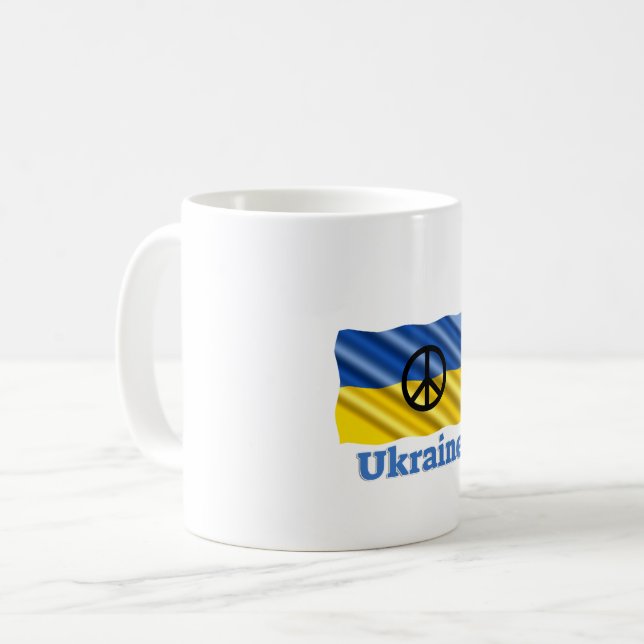 Mug Paix en Ukraine - Paix & Amour (Devant gauche)