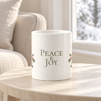 Mug Paix et Joie Noël Botanique Nordique