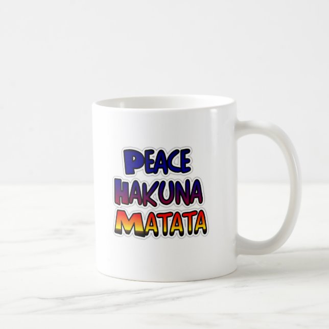 Mug Paix Hakuna Matata Art à dégradé (Droite)