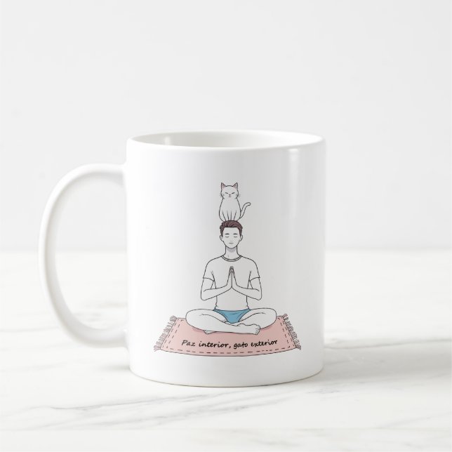 Mug Paix Intérieure, Chat Extérieur (Gauche)