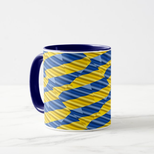 Mug Paix jaune bleu pas de guerre Ukraine inspiré mode (Devant gauche)