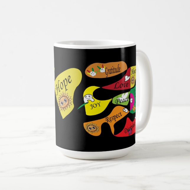 Mug Paix, joie et amour (Devant droit)