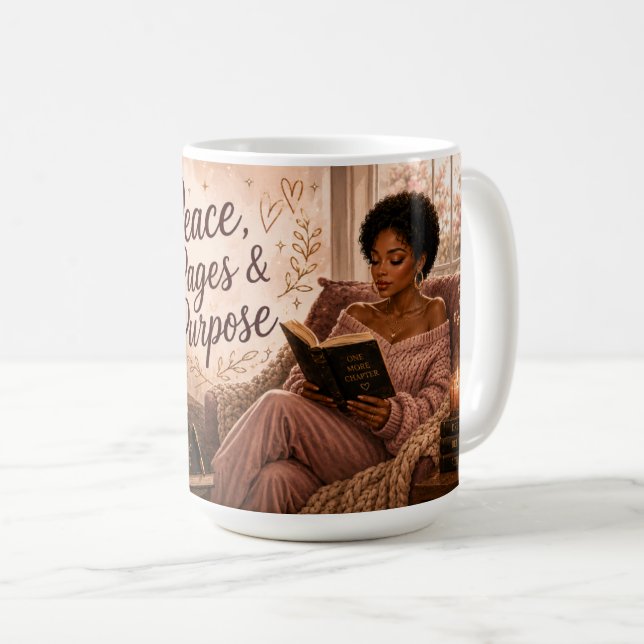Mug Paix, Pages & Objectif (Devant droit)