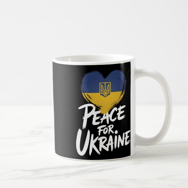 Mug Paix pour l'Ukraine Drapeau ukrainien Symbole du c (Droite)