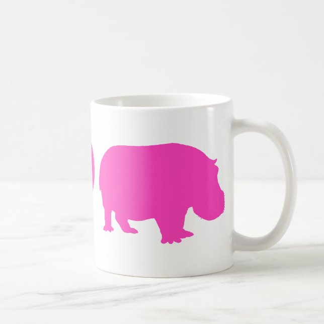 Mug Paix Rose Amour et Hippopotames (Droite)
