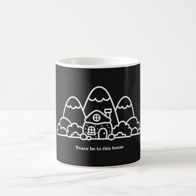 Mug Paix sur cette maison | Cadeaux de pendaison de cr (Centre)
