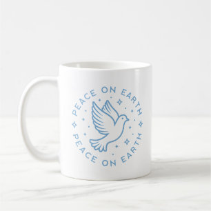 Mug Paix sur la terre colombe bleu esthétique christia
