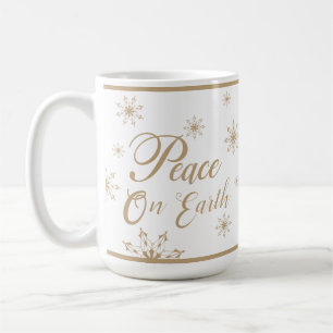 Mug Paix sur Terre Étoiles Dorées Noël
