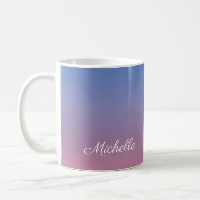 Mug Pale rose et bleu dégradé ombre (Gauche)