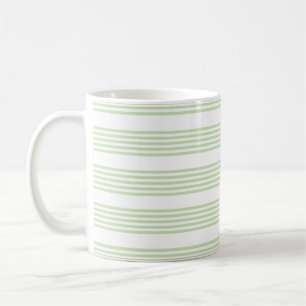Mug Pale vert et blanc cinq bandes motif