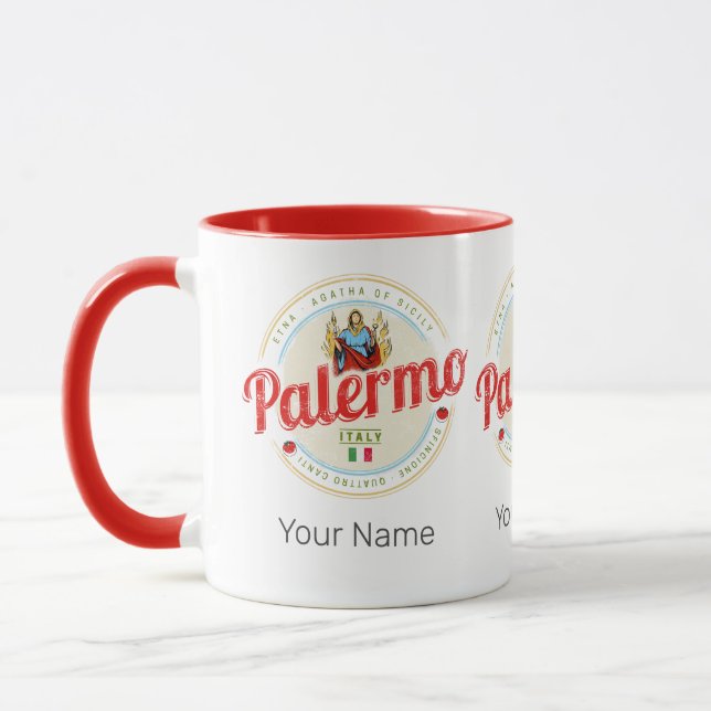 Mug Palerme Capitale De Sicile Italie Souvenir Vintage (Gauche)
