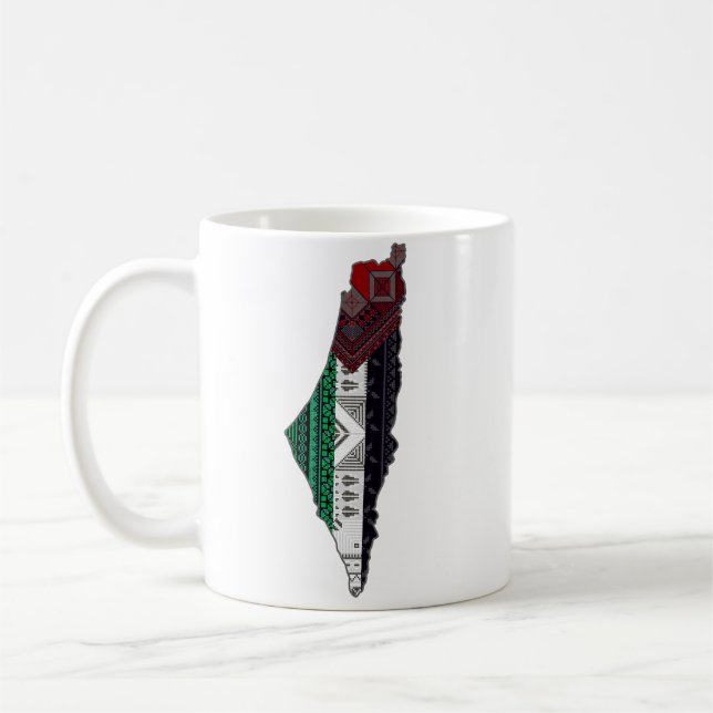 Mug Palestine Broderie tatreez drapeau Motif gratuit (Gauche)