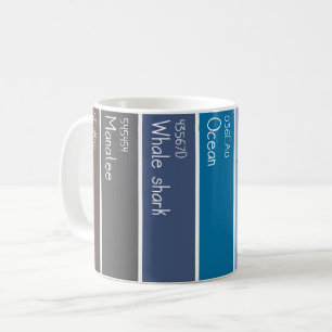 Mug Palette de peinture Océan Bleu échantillons de pei