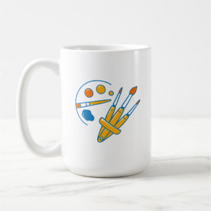 Mug Palette et pinceaux de peinture d'artiste