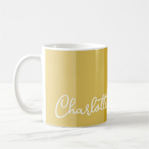 MUG PALETTE JAUNE CHAUDE COULEUR COULEUR MOULÉE NOM