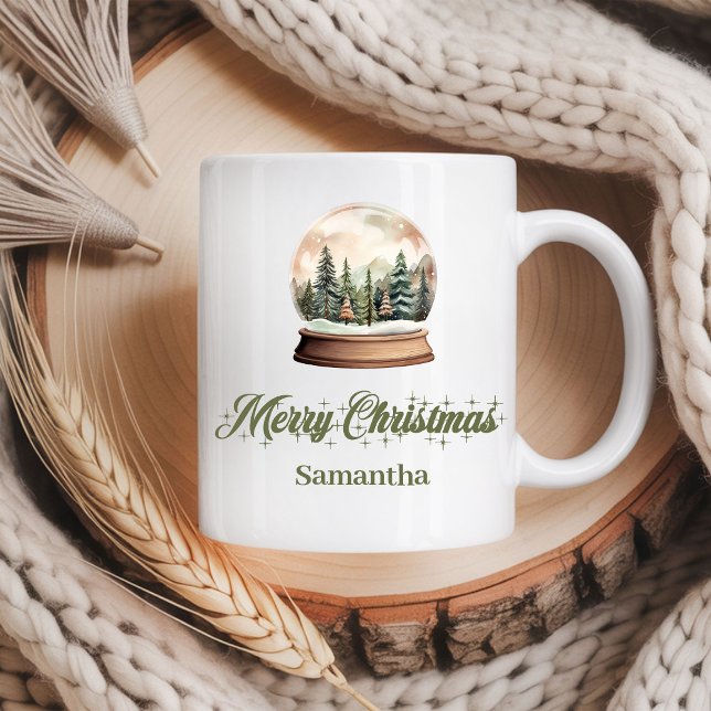 Mug Palette nordique rustique et terreuse pastel nom p (Rustic pastel Nordic earthy palette custom name christmas mug

)