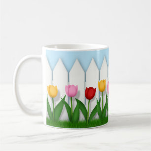 Mug Palissade blanche de charme avec tulières