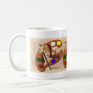 Mug Pallette vintage d'artiste de regard avec le
