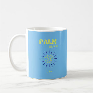 Mug Palm Beach, Art Voyage, Floride, Preppy, Bleu
