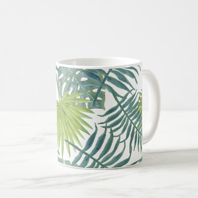 Mug Palm Tree Fronds Peinture hawaïenne (Devant droit)