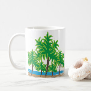 Mug Palm Trees Aquarelle Plage Tropicale