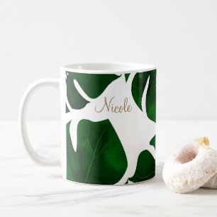 Mug Palme tropicale verte foncée Feuille Summer Island