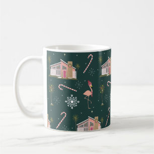 Mug Palmier de la maison rose de Noël du milieu du si
