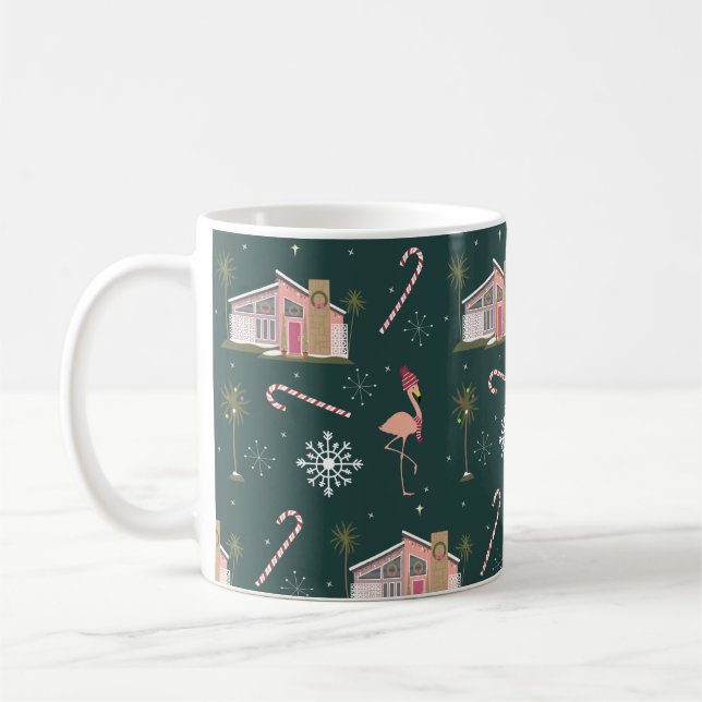 Mug Palmier de la maison rose de Noël du milieu du siè (Gauche)