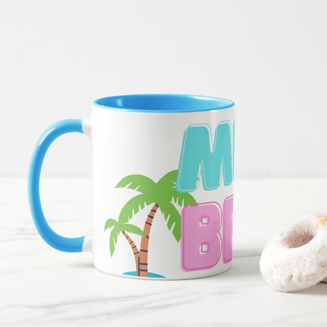 Mug Palmier de Miami Beach (Avec donut)