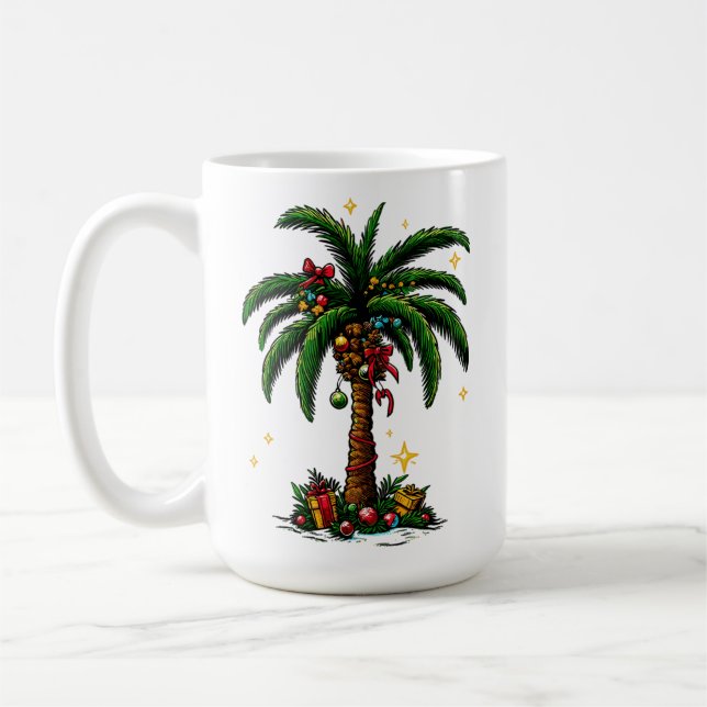 Mug Palmier de Noël, Beach Aloha Noël (Gauche)