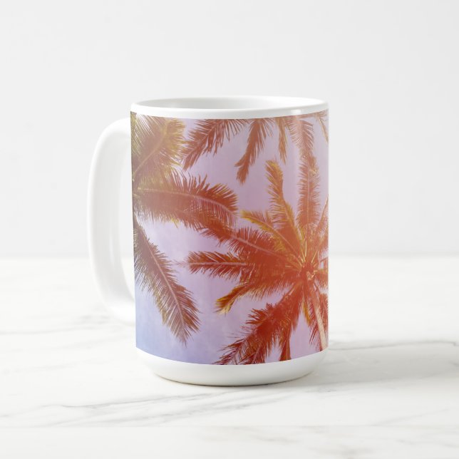 Mug Palmier de noix de coco avec la lumière du soleil (Devant gauche)