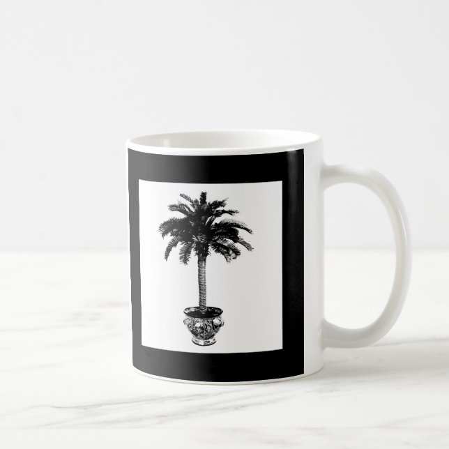 Mug Palmier pointu - noir et blanc (Droite)