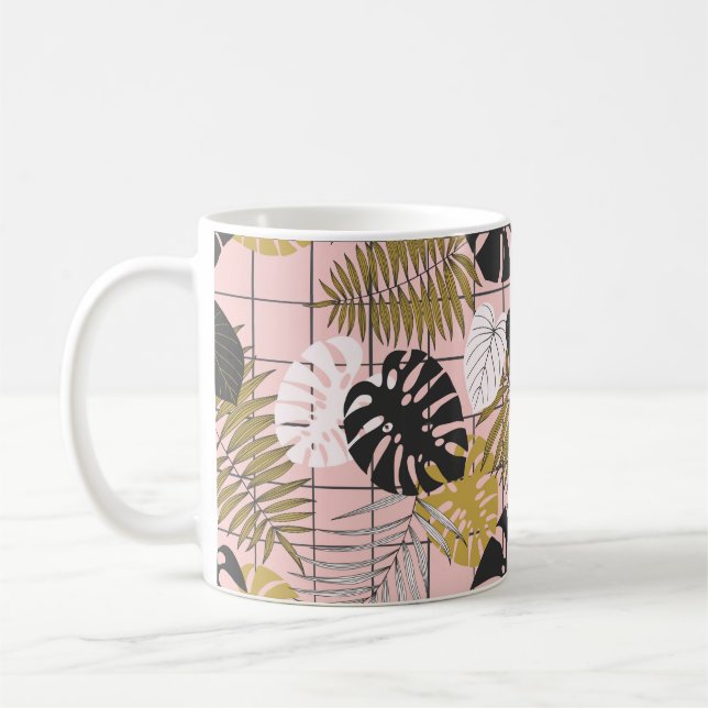 Mug Palmier tropical feuille motif (Gauche)