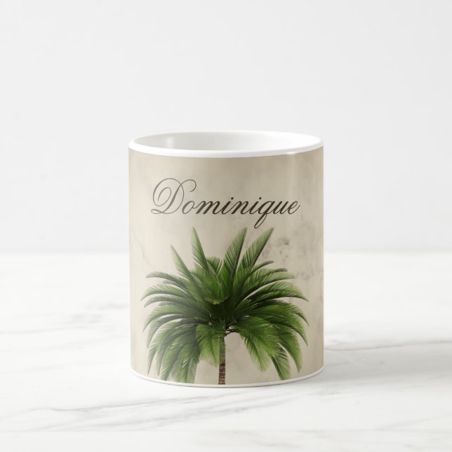 Mug Palmier Tropical Marbré Chic Personnel (Centre)