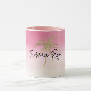Mug Palmier Tropical Peach Peach Pink Gold