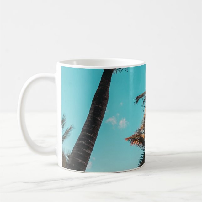 MUG PALMIER TROPICAL RETRO EN BORD DE PLAGE (Gauche)