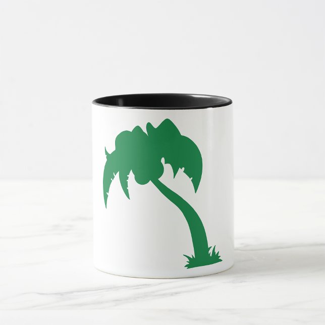 Mug Palmier Tropical Silhouette Green Island Beach (Créateur téléchargé)