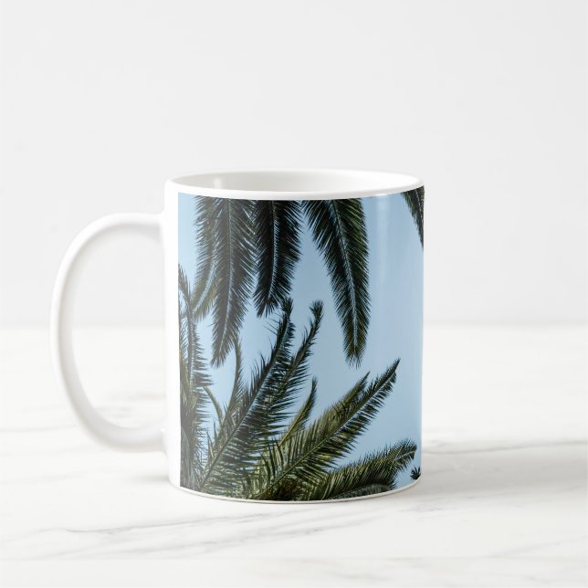 MUG PALMIER VERT SOUS LE CIEL BLANC (Gauche)