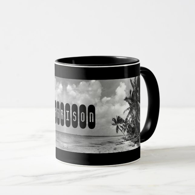 Mug Palmier Vintage Personnalisé (Devant droit)