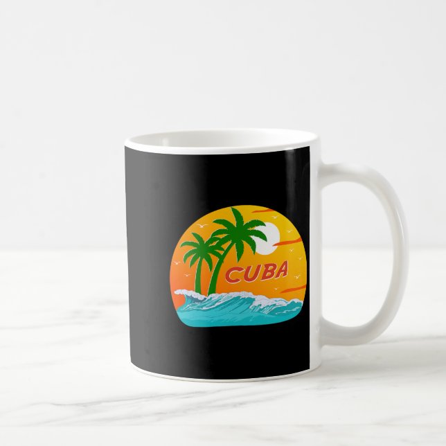 Mug Palmiers de Cuba Plage caraïbe Coucher de soleil L (Droite)