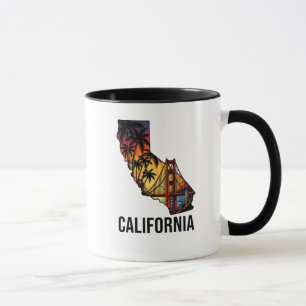 Mug Palmiers de style tatouage en Californie
