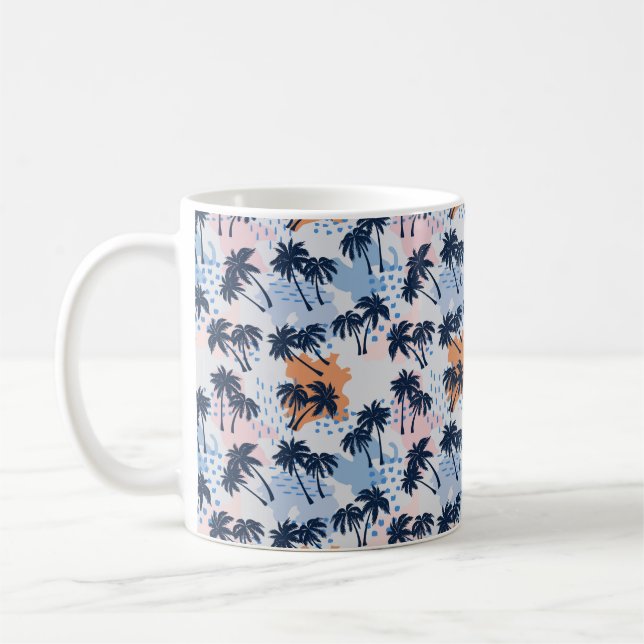 Mug Palmiers d'été sans soudure motif, cocotier palmie (Gauche)