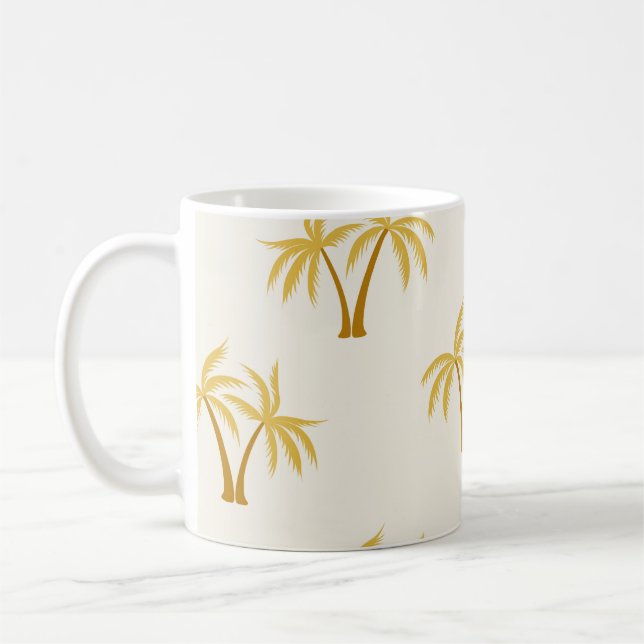 Mug Palmiers d'or : Textile Tropical. (Gauche)